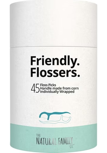 Natural Family Co Friendly Flossers Floss Pick 45 Adet