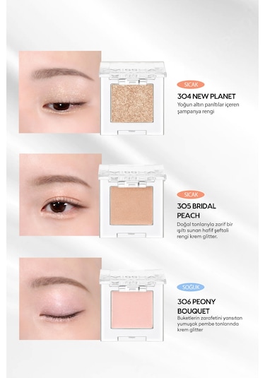 Missha Kalıcı Topaklanma Yapmayan Simli Tekli Far Modern Shadow Glitter 303 Rose Space