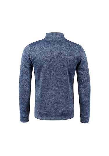 Erkek Hırka Fermuarlı Kapşonlu Siyah Yeşil Gri Kontrast Renkler Ceketler Moda Rahat Yüksek Stand Sweatshirtler Montlar Spor Giyim Yasheng Lacivert