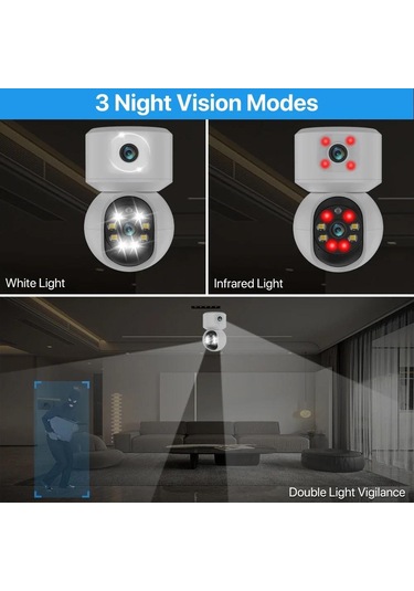 Laxsam Yeni Çift Lens Kablosuz Ip Kamera Cmr41 Güvenlik Kamerası