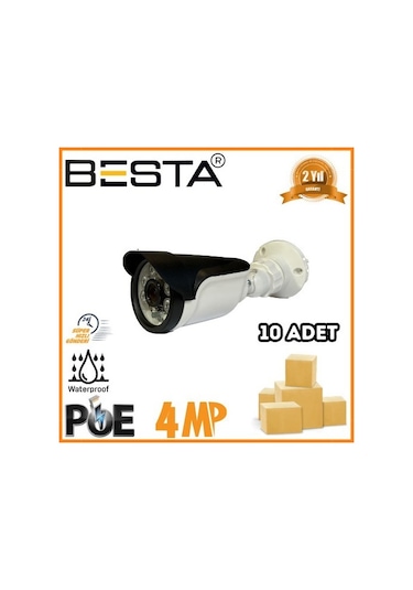 4 6 Atom Led Ip Poe Bullet Güvenlik Kamerası 10 Adet Koli