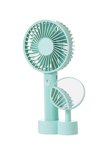 Puluzpuluz Makyaj Aynalı P8 Çıkarılabilir El Tipi Şarj Fanı Pembe 4783 Yeşil
