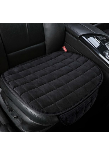Bej Araba Klozet Kapağı Kış Sıcak Koltuk Minderi Kaymaz Evrensel Ön Sandalye Koltuk Nefes Ped Araç Oto Araba Koltuk Koruyucusu No Pocket