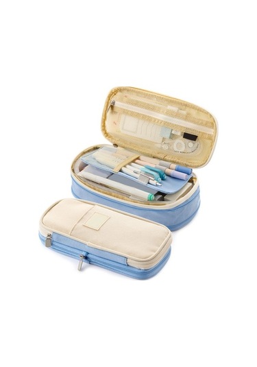 Agoodshop Çok Bölmeli Büyük Kapasiteli Kalem Kutusu 3bp-yeşil