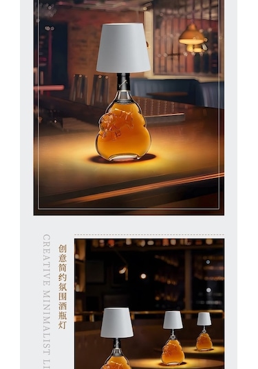 Trendooze Led 3 Tonlu Şarap Şise Lambası Siyah Xx