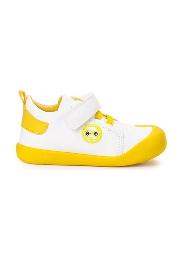 Kiko Kids Smile Cırtlı Erkek Bebek İlk Adım Panduf Ayakkabı Sarı