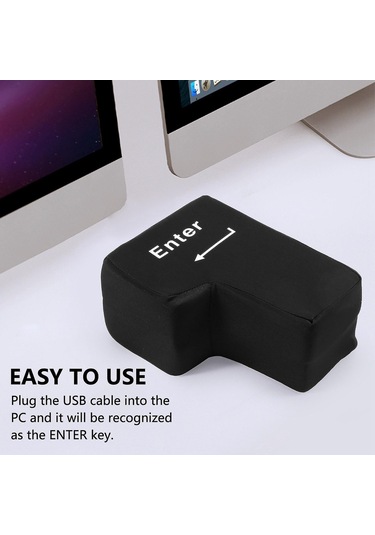 Enter Klavye Pedi, Büyük Usb Enter Düğmesi Stres Giderici, Ofis İçin Kırılmaz Enter Klavye