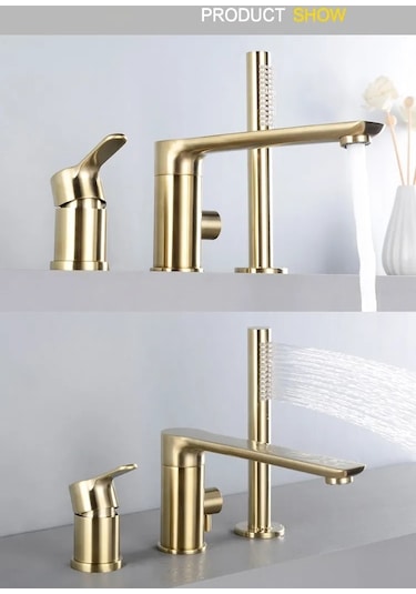 Banyo Bataryası Küvet Jakuzi Duş Seti Ankastre Mat Gold Yeni Ürün Altın