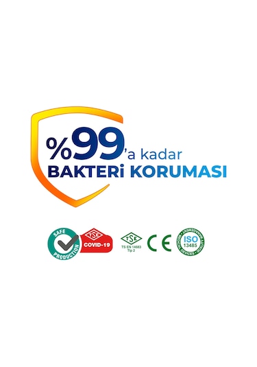 Evony Yumuşak Elastik Kulaklı Tekli Paketlenmiş Cerrahi Maske 80