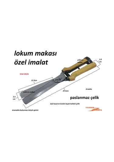 Lokum Makası Paslanmaz Çelik Ahşap Sap Yeni Model Dövme Çelik Öze