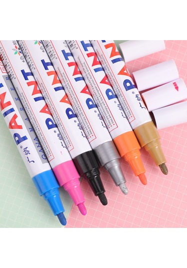 Aubyhe Beyaz Gn-110 Ofis Marker Kalemi - Tamir, Taş, Siyah Kart, İmza Ve Lastik İçin Dayanıklı Renkli Kalem Diğer