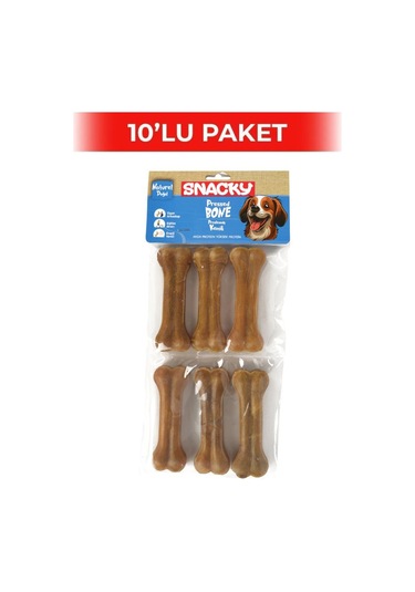 Snacky Natural Köpek Çiğneme Kemiği 10 Cm 6'lı 10 Paket