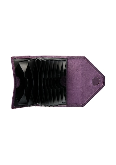 Mft Leather Hakiki Deri Kadın Akordiyon Cüzdan Mia 2190 Flother Mat Mor