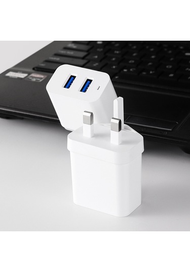 İphone Usb Konnektörü, Çift Usb Şarj Fişi Adaptörü 3 Pinli Güç Şarj Cihazı Çift Port
