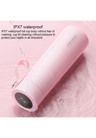 Fanjane Hatırlatıcı İçme Akıllı Termos Kupası White Pembe