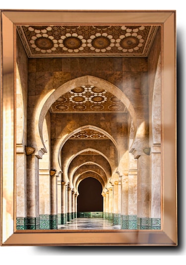 Gold Hasan Camii Cam Ayna Çerçeveli Dini Tablo