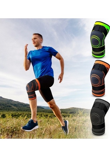 Dancemonkey Esnek Dizlik - Koşu, Bisiklet Ve Basketbol İçin Diz Koruma Bandajı Yeşil/turuncu/siyah Çok Renkli