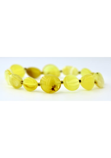 Kehribar Bileklik Amorf Tasarım Ambergold Blk23-143 Çok Renkli