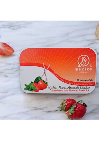Mucize Çilek-nane Aromalı Kürdan Metal Kutu
