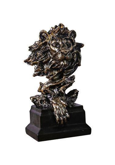 Suntek Magideal Aslan Kafası Heykeli El Sanatları Masa Süsleme Bronz