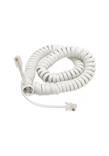 Sabit Telefon Spiral Kablo Beyaz