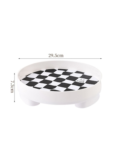 Shineyee Büyük Boy Beyaz Satranç Desenli Ahşap-plastik Entegre Giriş/ Oturma Odası Çekmecesi: Dekoratif Ev Çeşitli Kullanimlı Depolama Tepsisi 29.5 7.2 Cm