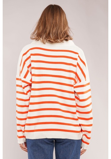 Gabria Çizgili Kazak Oranj