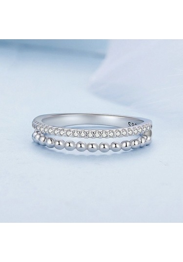Fastbuy S925 Sterling Silver Platinum-plated Zircon Çift Katmanlı Yanaklı Yanaklı Yanaklı Yanaklı Yanaklı Yanaklı Yanaklı Ya Çok Renkli