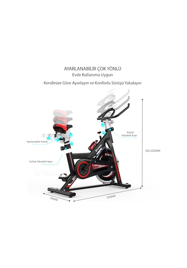 Yasomi Ysm X-Speed Profesyonel Spinning Bike 150 KG Kapasiteli Fitness ve Kondisyon Egzersiz Bisikleti