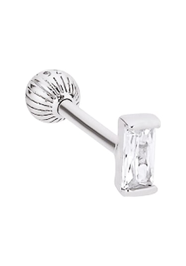 Gümüş Baget Taş Tragus Piercing Gpc07as Altınsepeti Beyaz