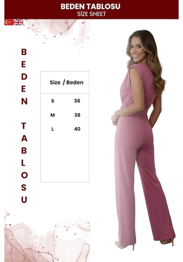 Zedefx Kadın Kolsuz Sandy Tulum Pembe