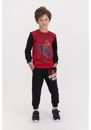 Spiderman Lisanslı Kırmızı Erkek Çocuk Eşofman Takımı