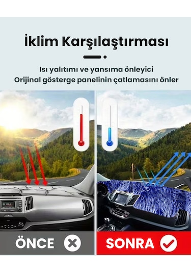 Pelüş Torpido Koruma Örtüsü Uzun Tüylü Mavi