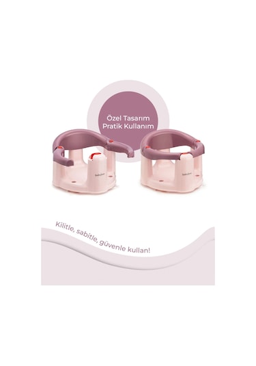 Babyjem Önden Açılır Banyo & Mama Oturağı Mürdümm Çok Renkli