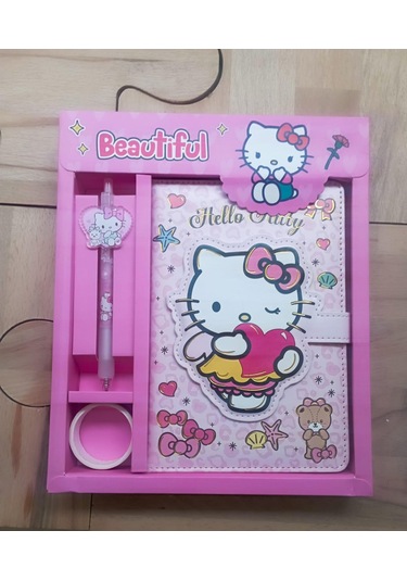 Sanrio Hello Kitty Defter- Kalem Bant Set-4 Renkli