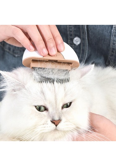 2-in-1 Kedi Tarak Köpek Bakım Fırçası Epilasyon Tapınma Temizleme Masaj Tarakları En İyi Pet Saç Fırçaları Haki