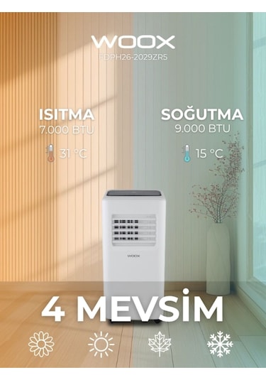 Woox FDPH26-2029ZR5 9000 BTU Taşınabilir Mobil Klima