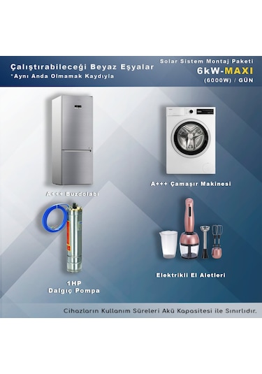 Matech 6 KW Maxi Solar Paket Sistem 6000W/gün