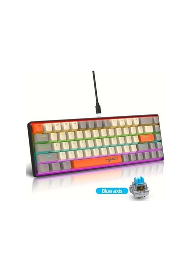 Fastbuy Yeni Mekanik Klavye Mavi Eksen 68 Tuşlu Enjeksiyon Kalıplama Klavye