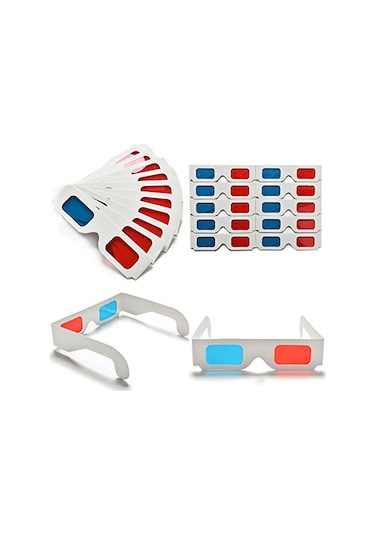 Jeemson 20 Adet Kırmızı-mavi Anaglif 3d Karton Gözlükleri - Sinema, Ev Ve Dvd İçin Taşınabilir Kırabilir Görüntüleme