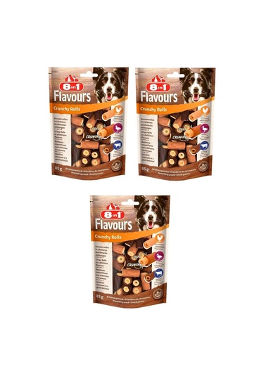8in1 Flavours Crunchy Rolls Köpek Ödülü 85 Gr. X 3 Adet