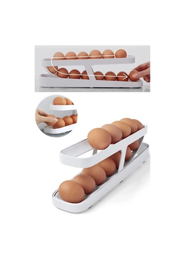 Mithra Life 2 Katlı Otomatik Yumurta Standı Buzdolabı Içi Yumurtalık Organizeri Mıt1160 Beyaz
