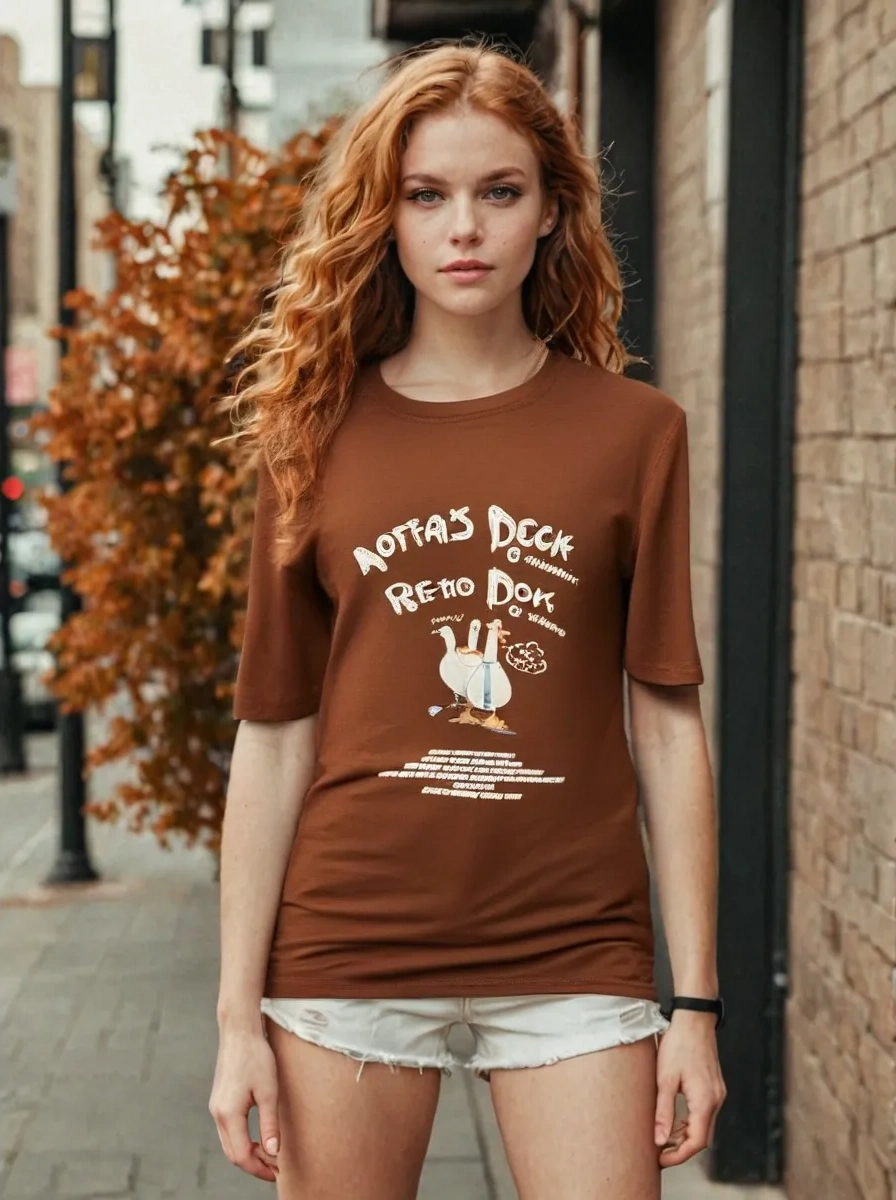 Hello Kitty Retro Duck Retro Oversize Kahverengi Tişört 471836588 Kahverengi