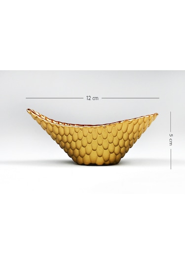 1 Adet Altın Varak İkramlık Sunumluk Çerezlik Cam Tekli