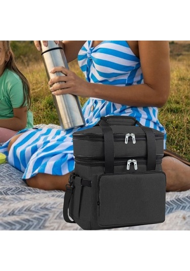 Pazly Yalıtımlı 18l Soğutucu Çanta Sıcak Soğuk Gıda Taşıma Siyah Siyah