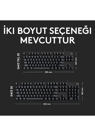 Logitech G413 SE TKL 920-010564 Aydınlatmalı Türkçe Q Tactile Switch Mekanik Oyuncu Klavye