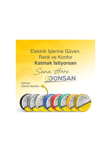 Günsan Renkli Elektrik İzolasyon Bandı 7 Adet