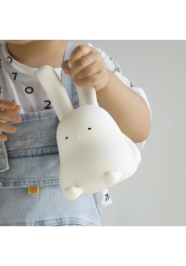 Cbtx Karikatür Katlanmış Kulak Tavşan Abs + Silikon Led Gece Lambası Şarj Edilebilir Başucu