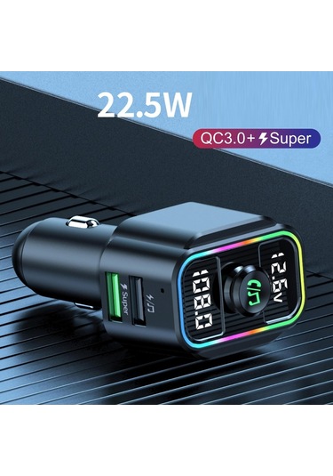 C23s Araba Bluetooth Mp3 Müzik Çalar Çok Fonksiyonlu Renkli Işıklar