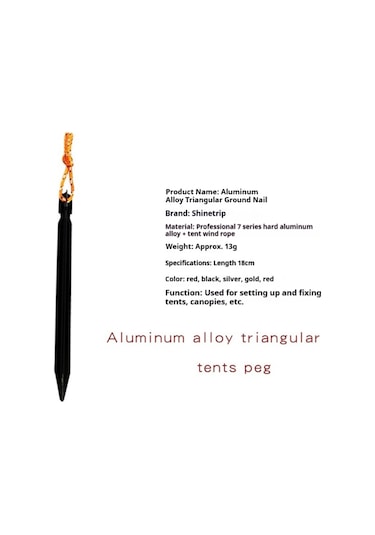 Xindoker 18cm Mor 7 Serisi Alüminyum Triangular Toprak Çivi, Çadır Ve Gölge Tente Sabitleme, Kauçuk İp Li Dayanıklı Outdoor Aksesuarı Mor